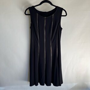 Connected Apparel Dress Black Sleeveless Sz 8 Women’s Layered Sheer EUC